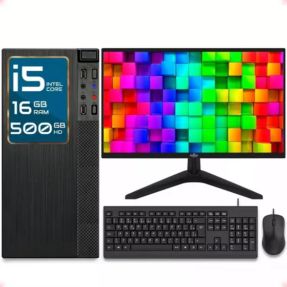 Computador Completo Intel Core I5 Turbo 16gb Hd 500gb Monitor 17 Teclado e Mouse Strong Tech