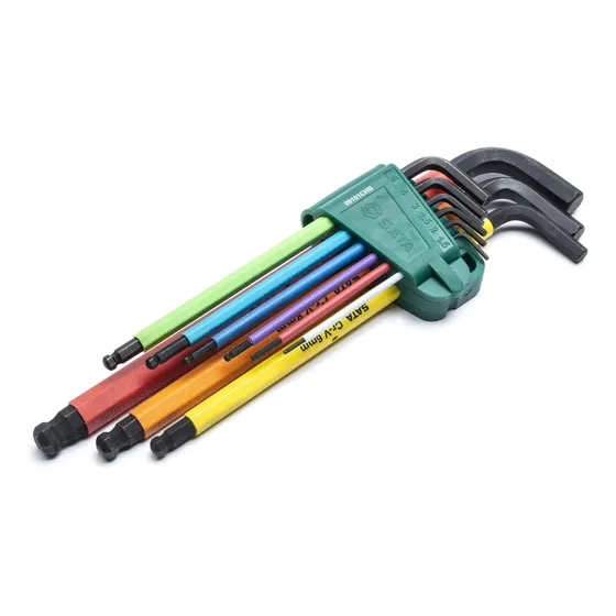 Jogo Chave Allen 1.5-10mm Longa Abaulada Color 9 Peças Sata