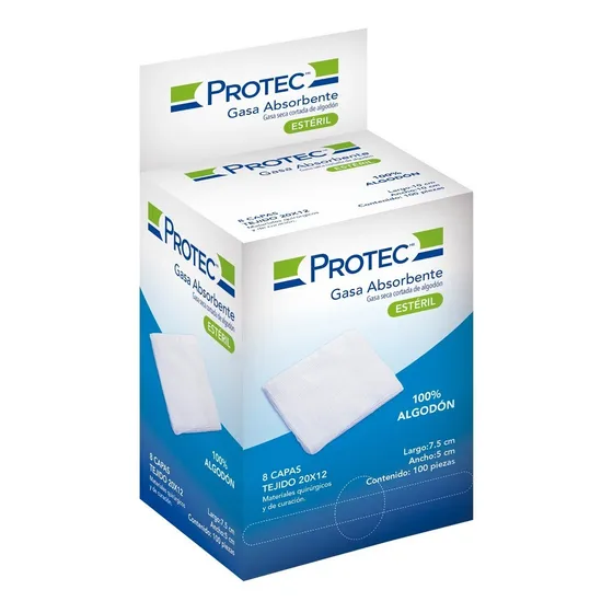 Gasas Estériles Protec Absorbentes 10cm X 10cm C/100 Piezas