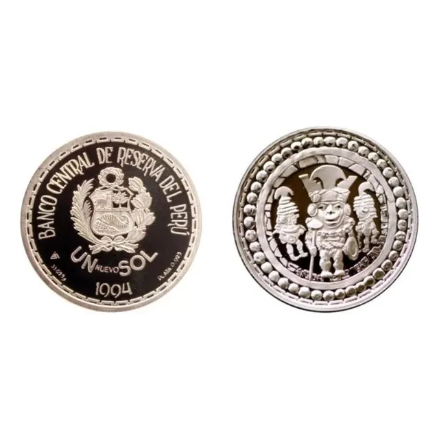 Moneda De Plata Un Nuevo Sol Señor De Sipan 1994 Unc