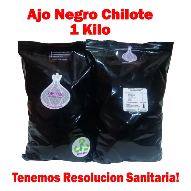 Ajo Negro Chilote, 1 Kilo, Con Res. Sanitaria, 100% Orgánico
