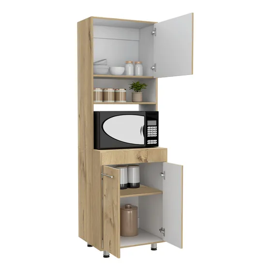 Alacena Kitchen 200x60x50 Orion Rta Color Duna/Blanco