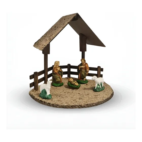 Presente De Natal Kit Presépio 5 Peças Em Gesso - Promoção