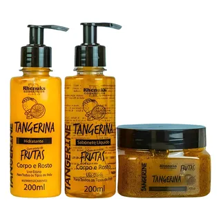Kit Sabonete Líquido + Esfoliante + Hidratante Tangerina