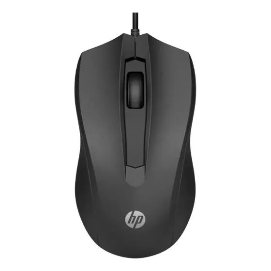 Mouse com fio preto Hp 100