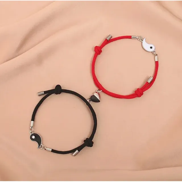 Pulseras Amor Novios Iman Bff Yin Yang Corazon Combo 2x1