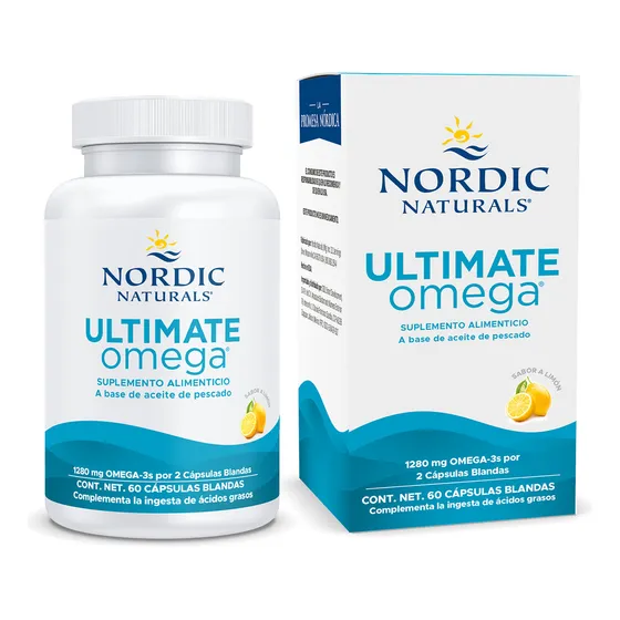 Suplemento Ultimate Omega 3 Nordic Naturals 1280mg 60cap Sabor Limón