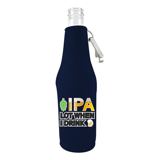 Ipa Lot When I Drink Beer Bottle Coolie Abridor Azul Marino