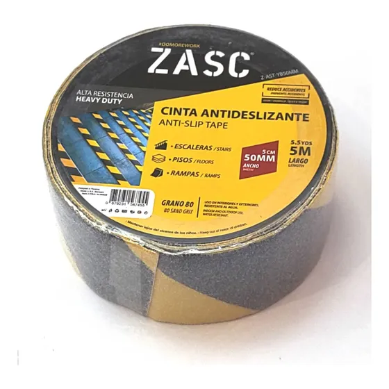 Cinta Antiresbalante Negra Y Amarillo 2  50mm X 5 Mts