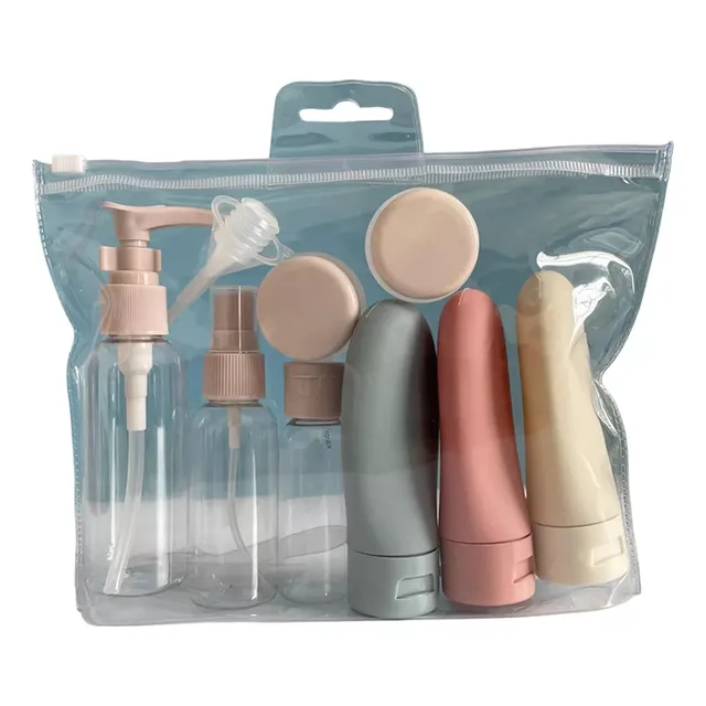 Set De Botellas Envase Cremas Shampoo Spray Viaje Portatiles
