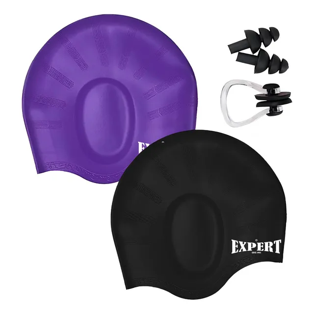 Setx2 Gorras Natación Silicona P/ Largo+clip Tapones El Rey
