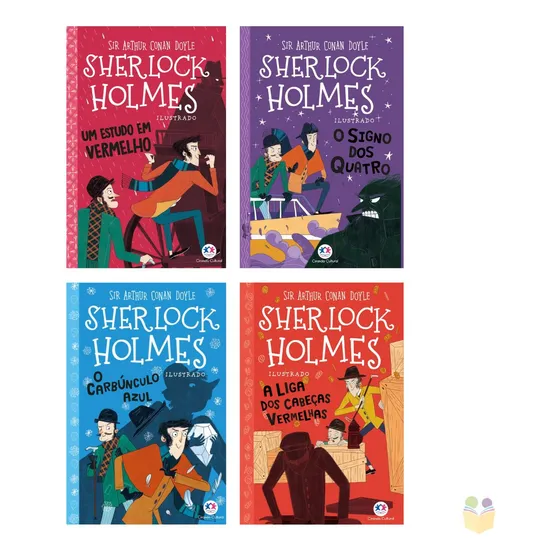 Kit 4 Livros Coleção Sherlock Holmes Ilustrado  Um Clássico Do Mistério, Editora Ciranda Cultural