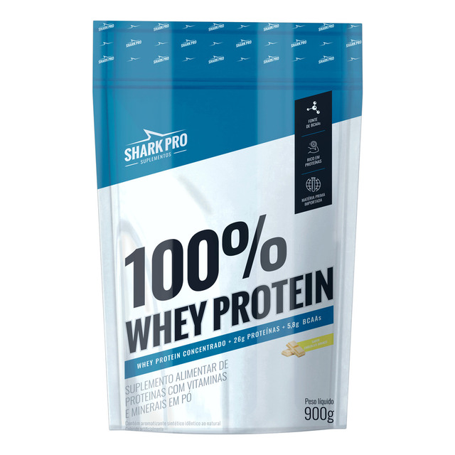 100% Whey Protein Conc Refil 900g Grow Soldiers - Shark Pro Sabor Chocolate Branco 100% Whey Protein Conc Refil 900g Grow Soldiers - Shark Pro Sabor Chocolate Branco