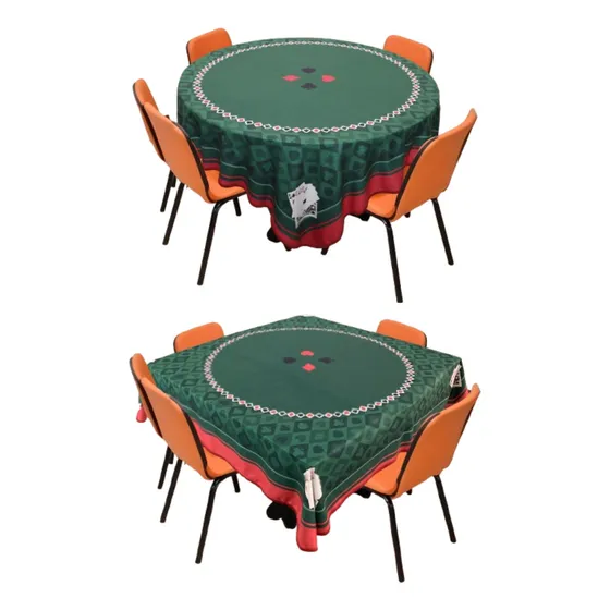 Toalha De Mesa Aveludada Para Jogar Baralho Estampa Cartas Tema Poker Truco Serve Em Mesa Redonda Ou Quadrada 4 Lugares - 1,60 X 1,60 M - Renova Enxovais