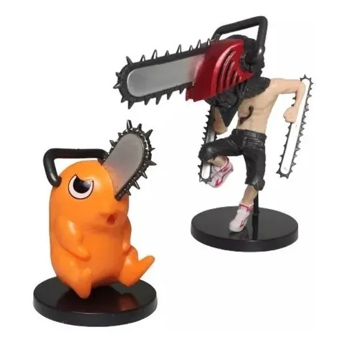 Figuras Chainsaw Man Set 2pzs Gashapon Denji Pochita 11cm
