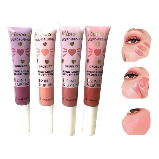 Pack 4 Rubores Liquidos 2en1 Lip Tint Maquillaje Blush Color