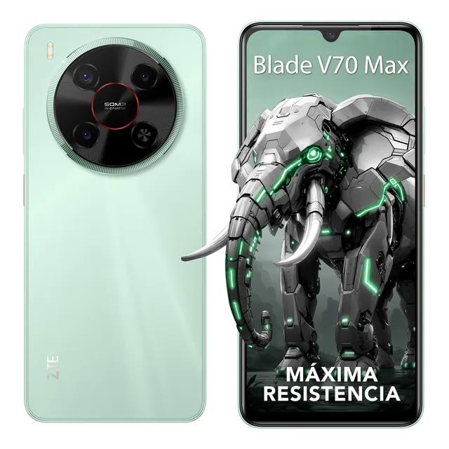 Zte Smartphone Blade V70 Max Verde 6.9 120hz, 50mp+ia, 256gb+14gb Ram(4gb+10gb Dinámica), Batería 6000mah, Android 14 Verde