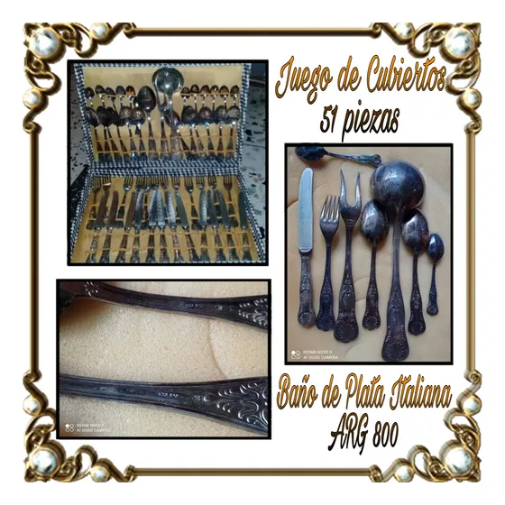 Juego De Cubiertos Italiano En Baño De 51 Piezas. Oferta 55$