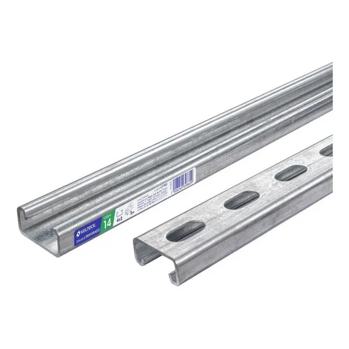 Perfil Unicanal Perforado Volteck De 3 M 4 X 2 Cm Calibre 14
