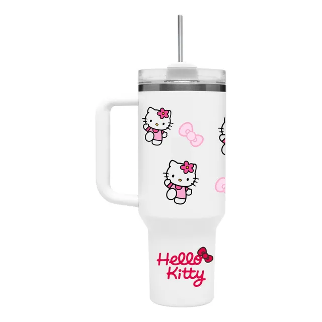 Termo Gym Alto Hello Kitty Con Moño Acero +popote
