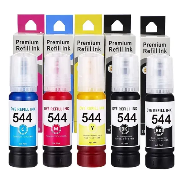 5 Tintas 544 Genérica | Para Epson L3110 L3150 L3160 L5190