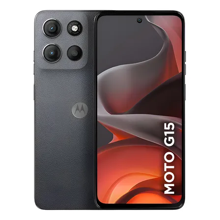 Smartphone Motorola Moto G15 - 256gb 12gb (4gb Ram+8gb Ram Boost) E Camera 50mp Com Ai E Night Vision Bateria De 5200 Mah Tela Fhd+ 6.7 Com Superbrilho Nfc - Grafite