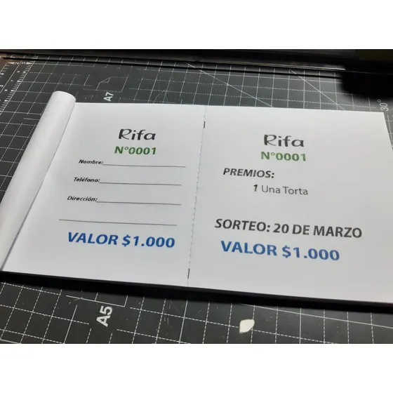 Talonario Entradas Deportivas Rifa Bingo