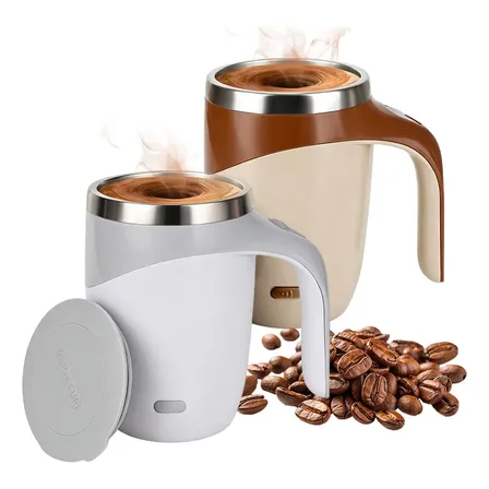 Caneca Copo Mixer Inox Misturador Usb Recarregável Branco Branco