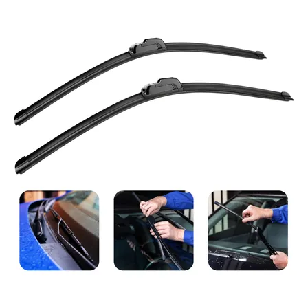 Kit Par Palheta Limpador Parabrisa Silicone Gancho Universal