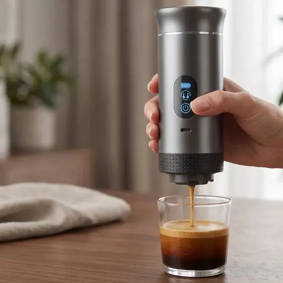 Máquina De Café Expresso Portátil 3 Em 1 Com Bateria Recarre