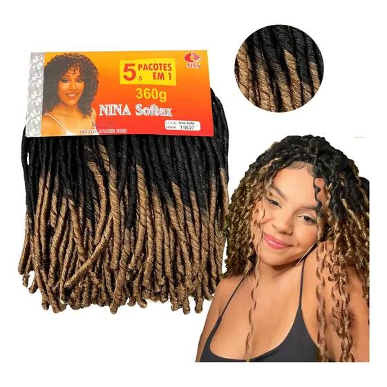 Nina Soft Dread Pacotão 360g 5 Pacotes Em 1 - Faz Uma Cabeça
