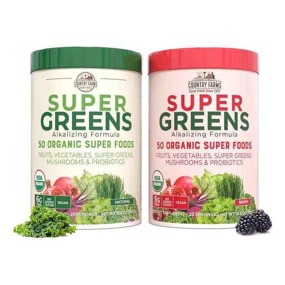 Supplement Country Farms Super Greens Power Pack, 40 Porcion