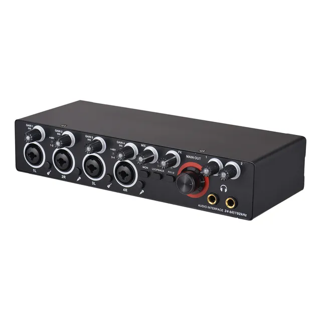 Tarjeta De Sonido De Grabación 4 Canales Usb, 24-bit/192khz