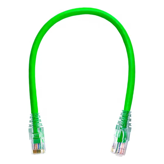 Cabo Rede Patch Cord Cat6 100% Cobre Verde 30cm T-568b
