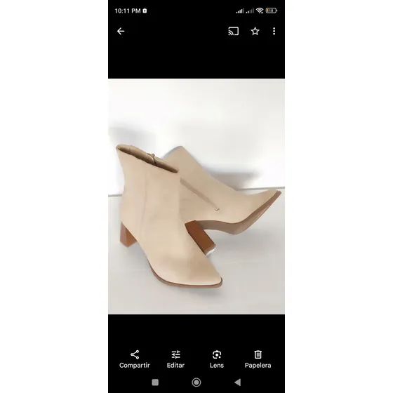 Zapatos Tipo Botín De Gamuza Tacón De Madera