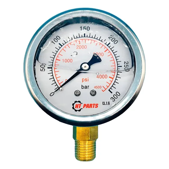 Manômetro Pressão 300 Bar Vertical Com Glicerina 1/4 Npt