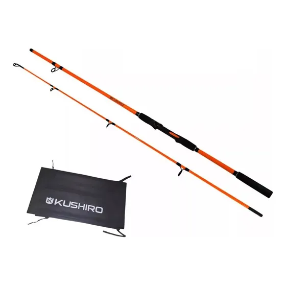 Caña Pescar Spinning 1.8 Mts Pesca Variada Kushiro 2 Tramos Color Naranja