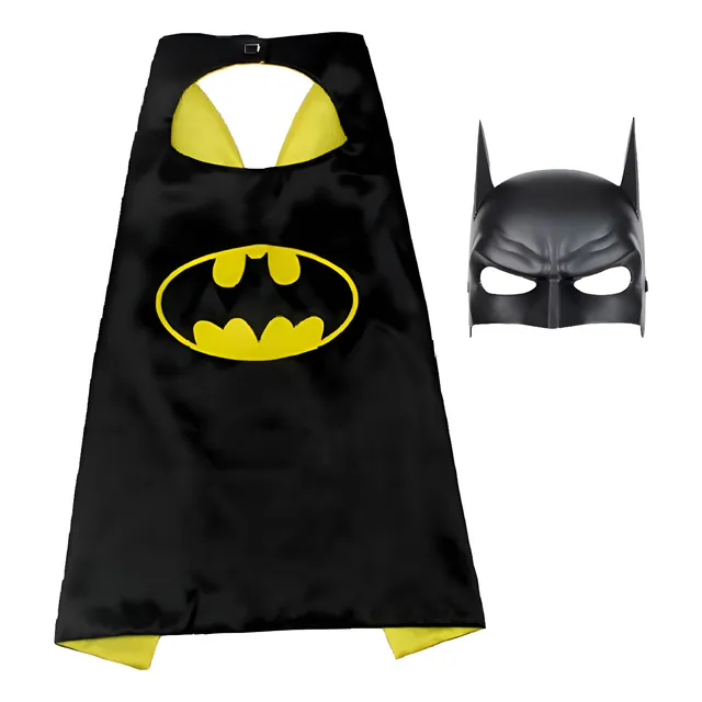 Disfraz Capa Y Mascara De Superheroes Niños