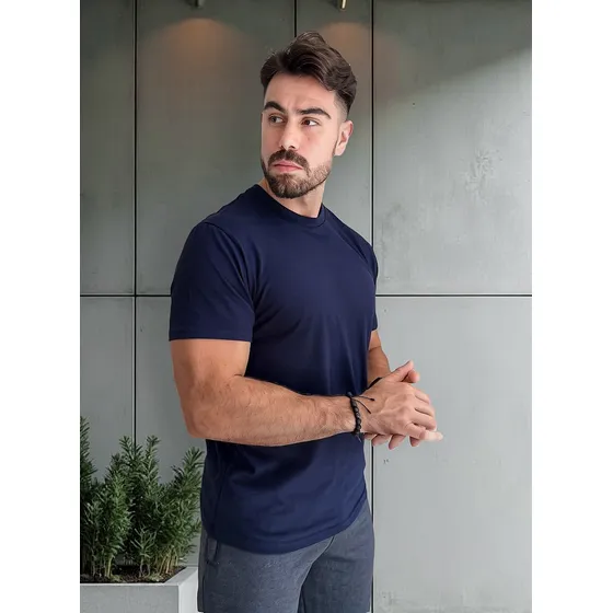 Remera Isu Hombre Algodón Cuello Redondo Lisa