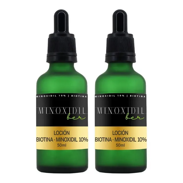 Minoxidil 10% Y Biotina 2 Lociones 100ml Total Cabello Barba