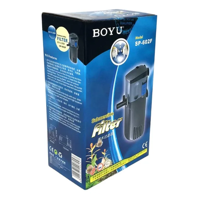 Boyu Sp-602f Filtro Sumergible P/ Acuario Pecera 40 A 80lt
