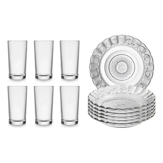Aparelho De Jantar Vidro 12pçs Com Pratos Fundos Aparelho De Jantar Vidro 12pçs Com Pratos Fundos