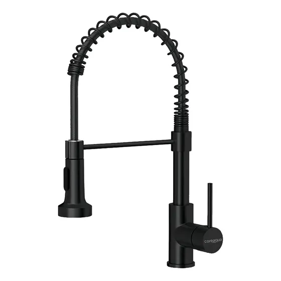 Llave Monomando Lavaplatos Flexible Griferia Cocina Coreaqua Negro