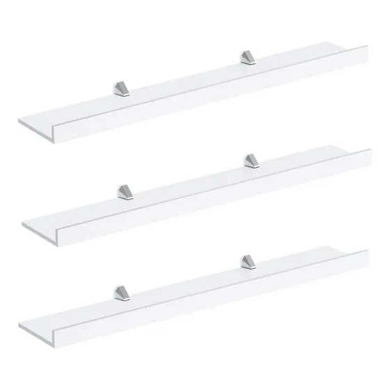 Aitee Estante Flotante Blanco Para Baño 3 Pared Acrilico 24 