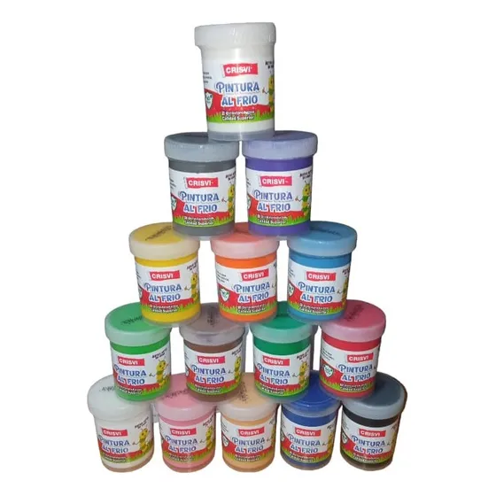 Pintura Al Frio Colores Surtidos 80g Marca Crisvi (paqt X 6)
