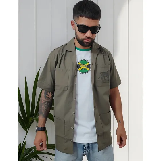 Camisa Guayabera Hombre Poplin 100% Algodón Little Jahmaica