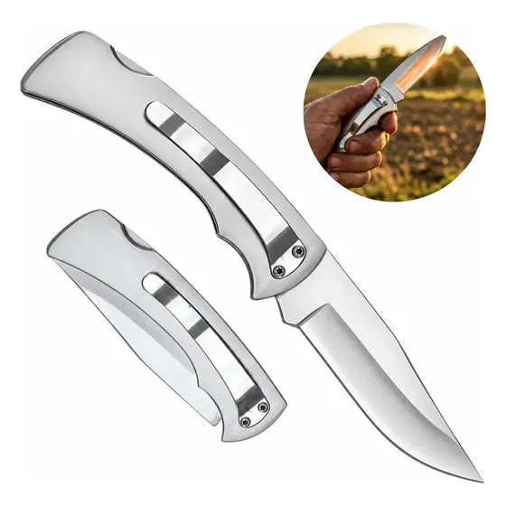 Canivete Inox Pescaria Caça Com Trava Estilo Zebu - Bondu Inox