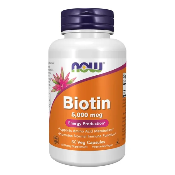 Biotin - Now - 5000mcg - 60 Cap