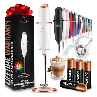 Espumador De Leche Zulay Powerful Handheld Exec Blanco Y Oro Espumador De Leche Zulay Powerful Handheld Exec Blanco Y Oro