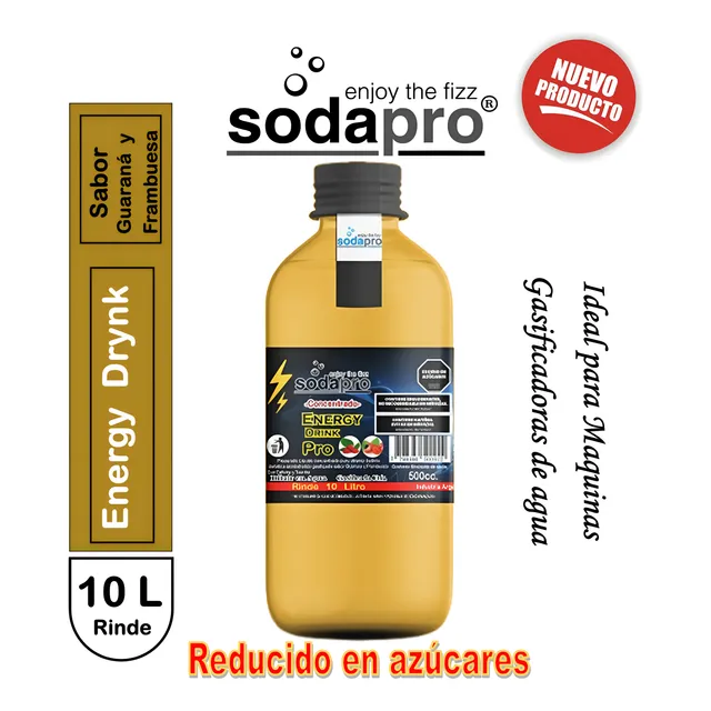 Sodapro Jarabe Sabor Guaraná Y Frambuesa Energy Drynk Pro